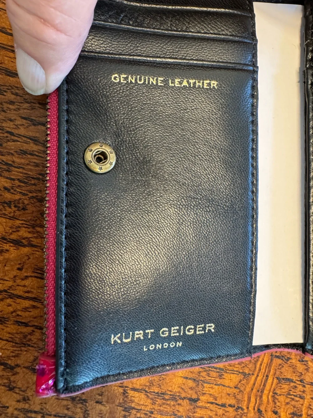 NWT Kurt Geiger London  Chelsea Fold Wallet - Fuchsia Snake Print
